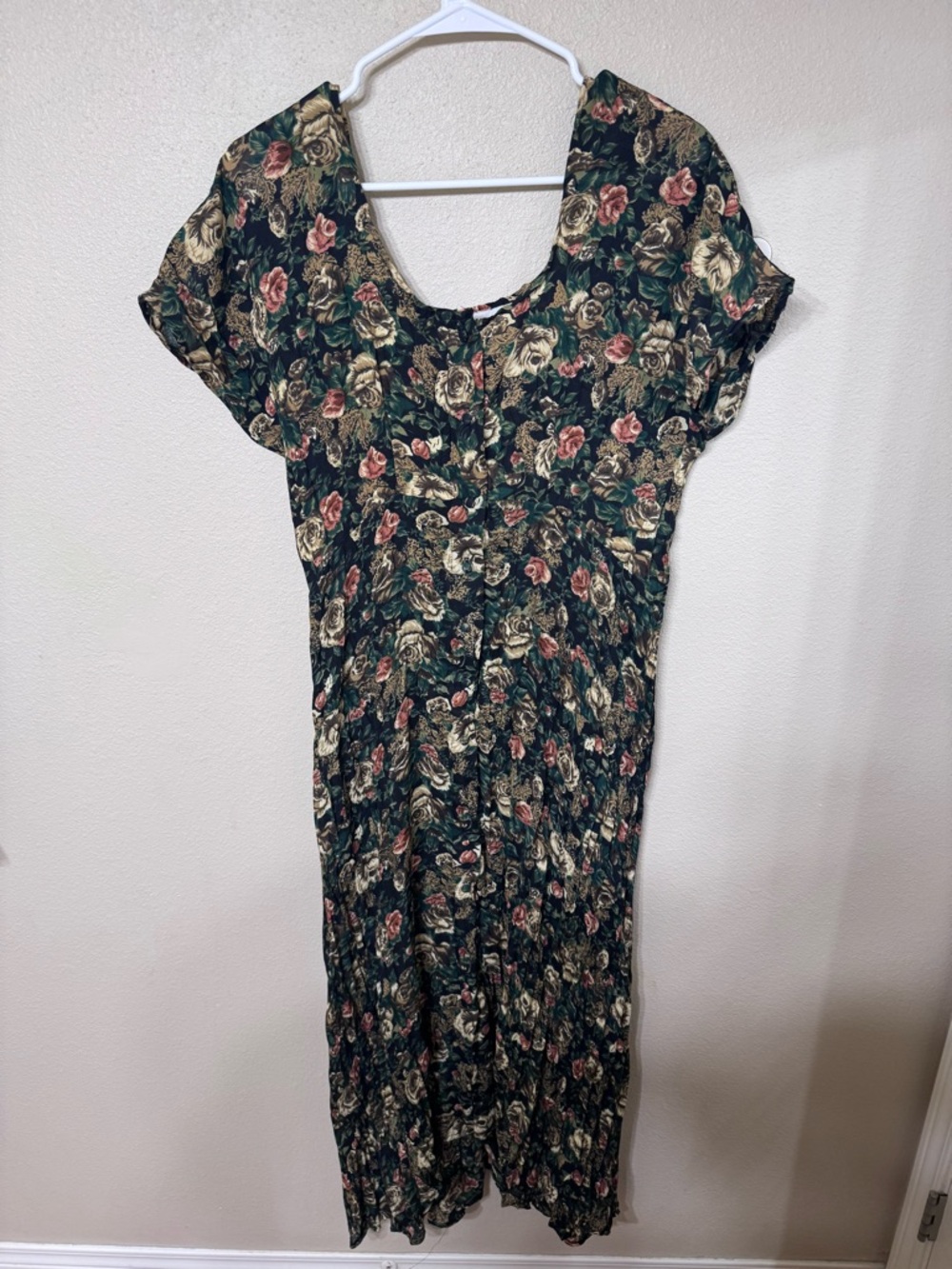 Rare VTG 90s Contempo Casuals Floral Maxi Dress One Size button up Whimsigoth